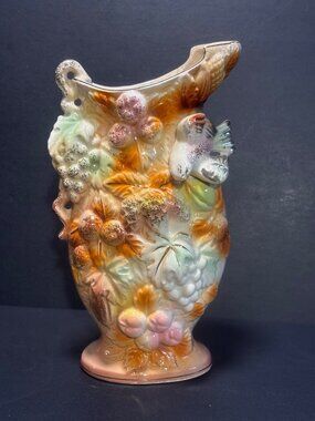 Betson Hand Painted 3D Vase Floral Design Decorative Piece Vintage 50s